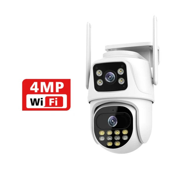 Wifi Surveillance Camera Outdoor PTZ 9MP Three lens 8X Digital Zoom AI Auto Tracking Humanoid Detection 4MP Security Camera 24Hr Smart